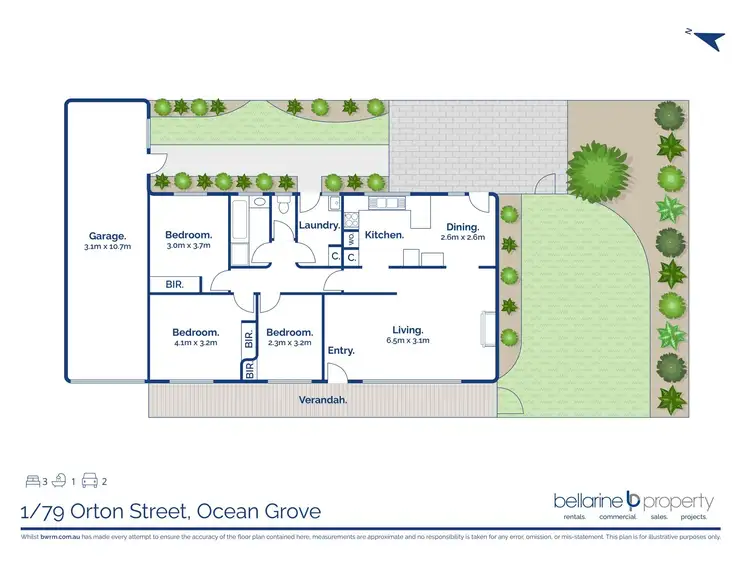 Floorplan of Homely unit listing, 1/79 Orton Street, Ocean Grove VIC 3226