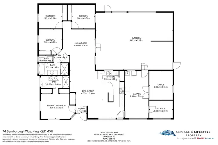 Floorplan of Homely rural property listing, 74 Bernborough Way, Ningi QLD 4511