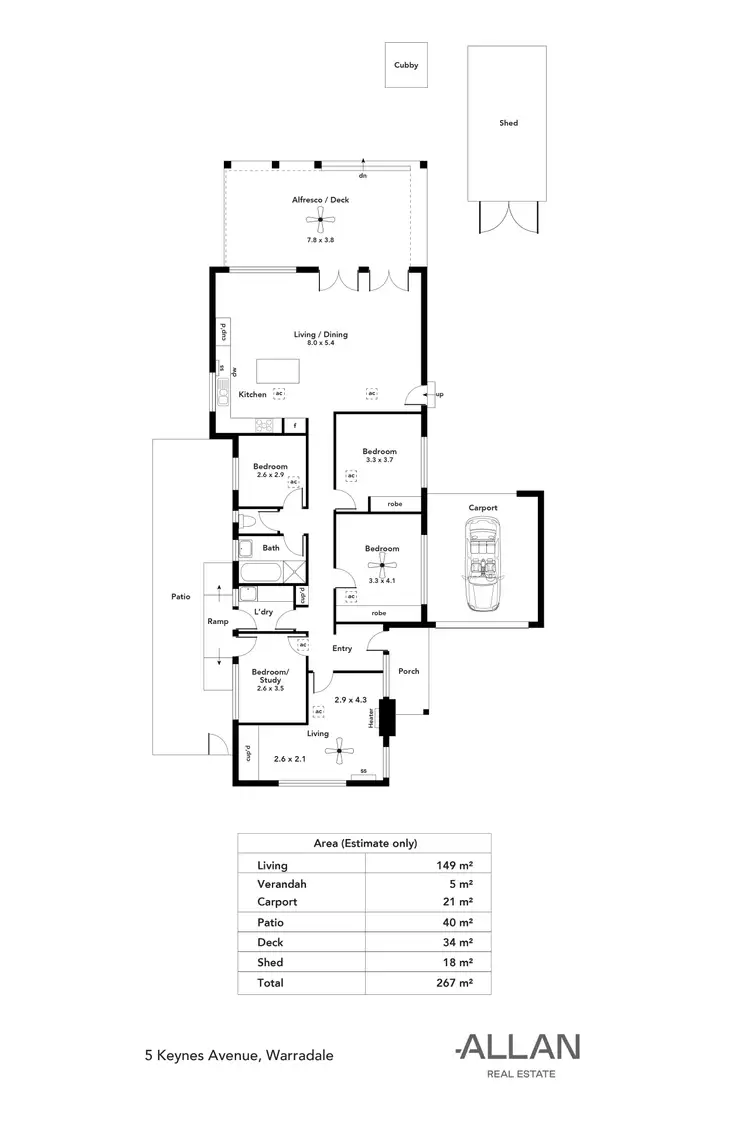 Floorplan of Homely house listing, 5 Keynes Avenue, Warradale SA 5046
