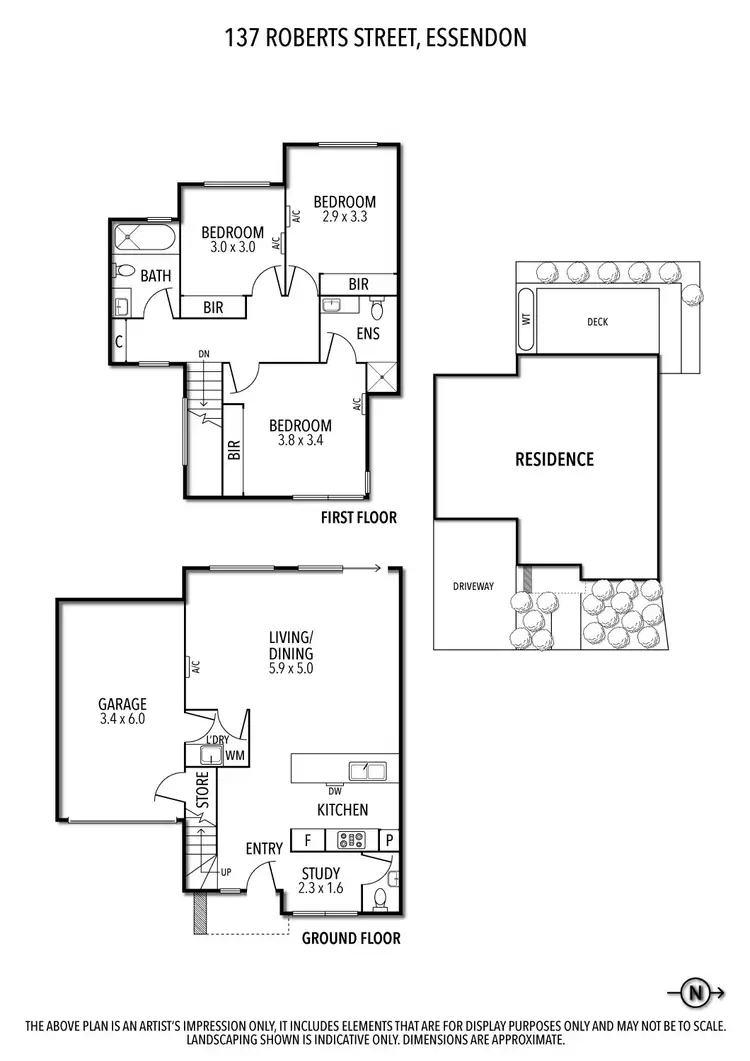 Floorplan of Homely townhouse listing, 137 Roberts Street, Essendon VIC 3040