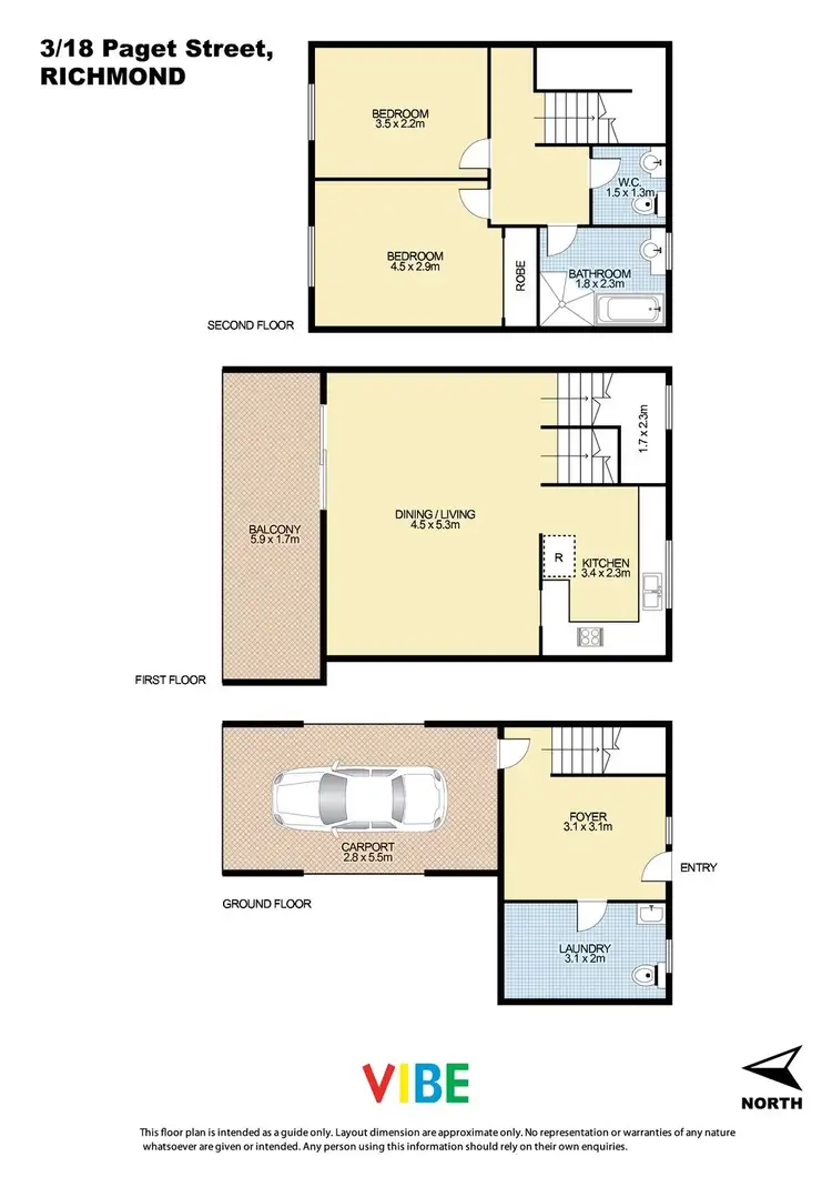 Floorplan of Homely unit listing, 3/18 Paget Street, Richmond NSW 2753