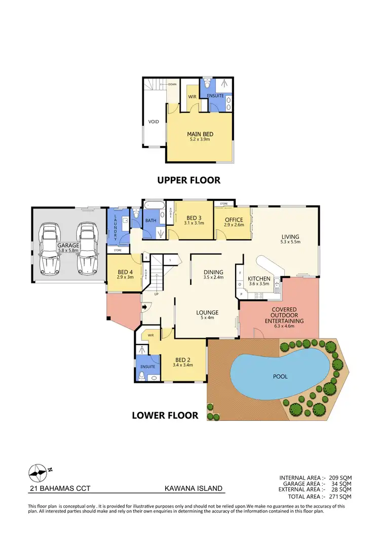 Floorplan of Homely house listing, 21 Bahamas Cct, Kawana Island QLD 4575
