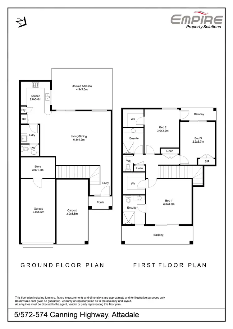 Floorplan of Homely townhouse listing, 5/572-574 Canning Highway, Attadale WA 6156