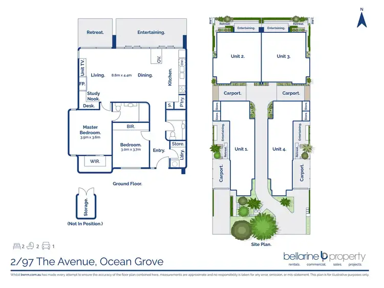 Floorplan of Homely townhouse listing, 2/97 The Avenue, Ocean Grove VIC 3226