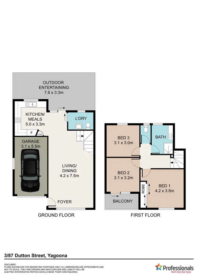 Floorplan of Homely townhouse listing, 3/87 Dutton Street, Yagoona NSW 2199