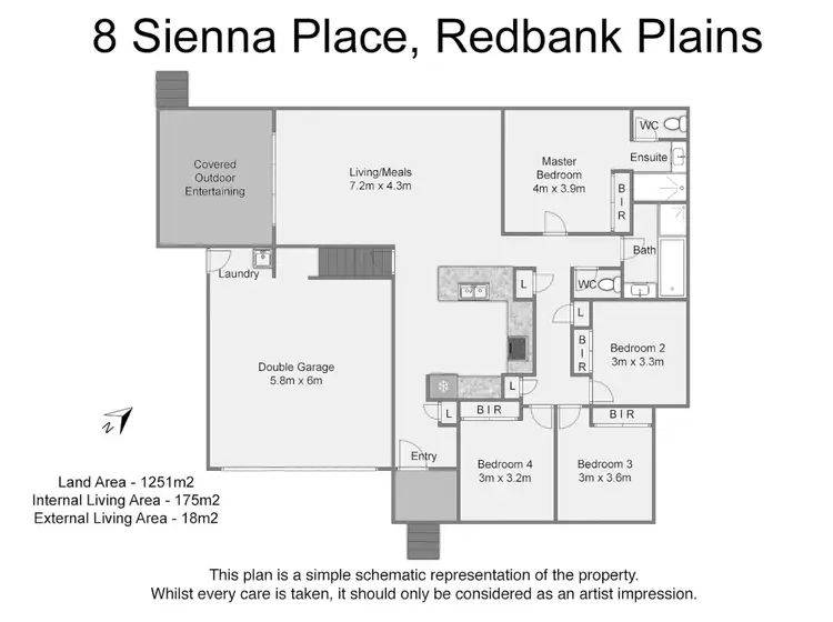 Floorplan of Homely house listing, 8 Sienna Place, Redbank Plains QLD 4301