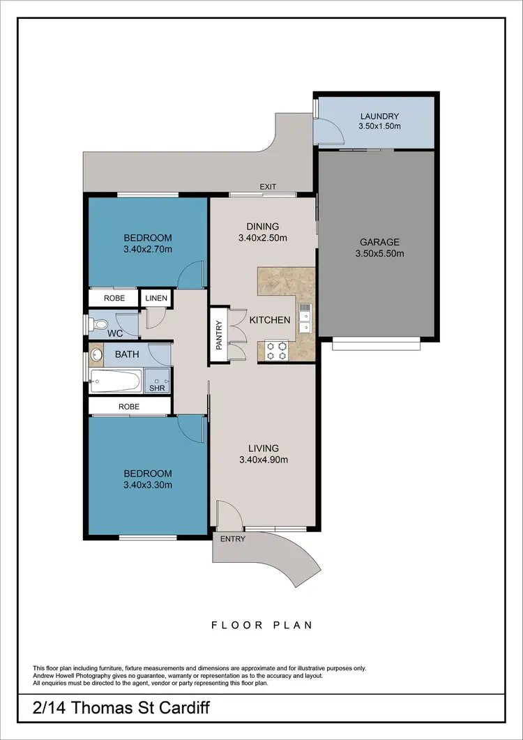 Floorplan of Homely unit listing, 2/14 Thomas Street, Cardiff NSW 2285