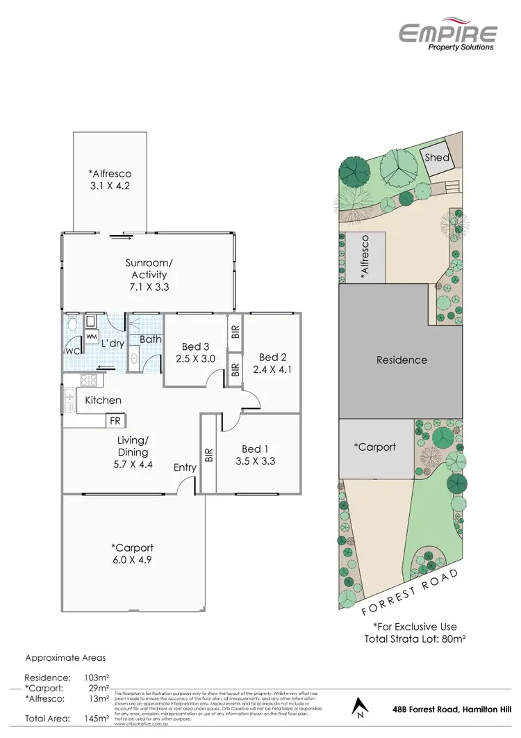 Floorplan of Homely semi-detached listing, 48B Forrest Road, Hamilton Hill WA 6163