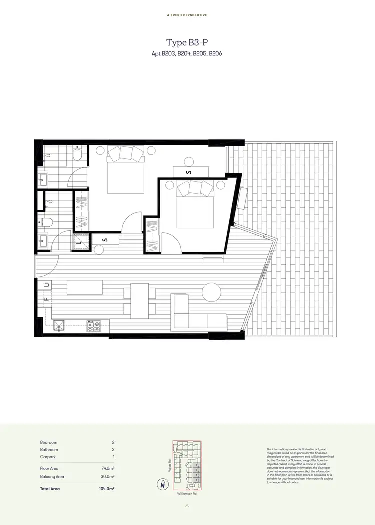 Floorplan of Homely apartment listing, 204b/2 Wests Road, Maribyrnong VIC 3032