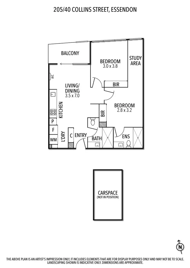 Floorplan of Homely apartment listing, 205/40 Collins Street, Essendon VIC 3040