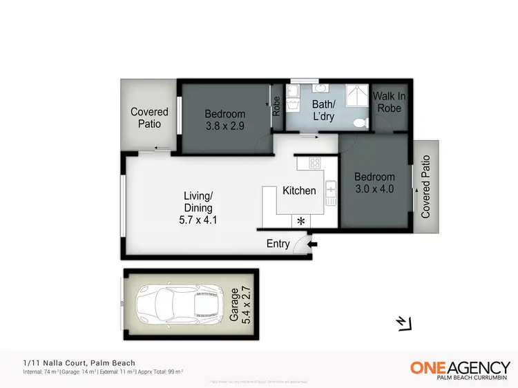 Floorplan of Homely unit listing, 1/11 Nalla Court, Palm Beach QLD 4221