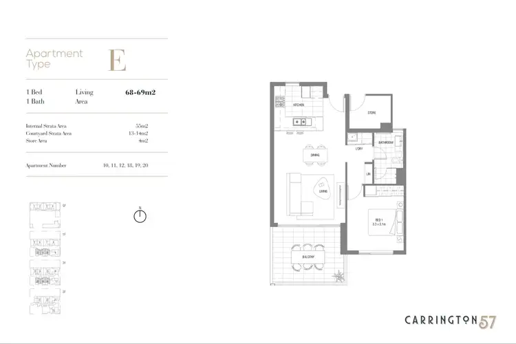 Floorplan of Homely apartment listing, 19/57 Carrington Street, Palmyra WA 6157