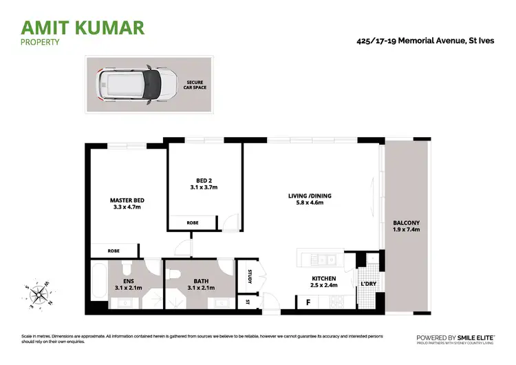 Floorplan of Homely apartment listing, 425/17-19 Memorial Avenue, St Ives NSW 2075