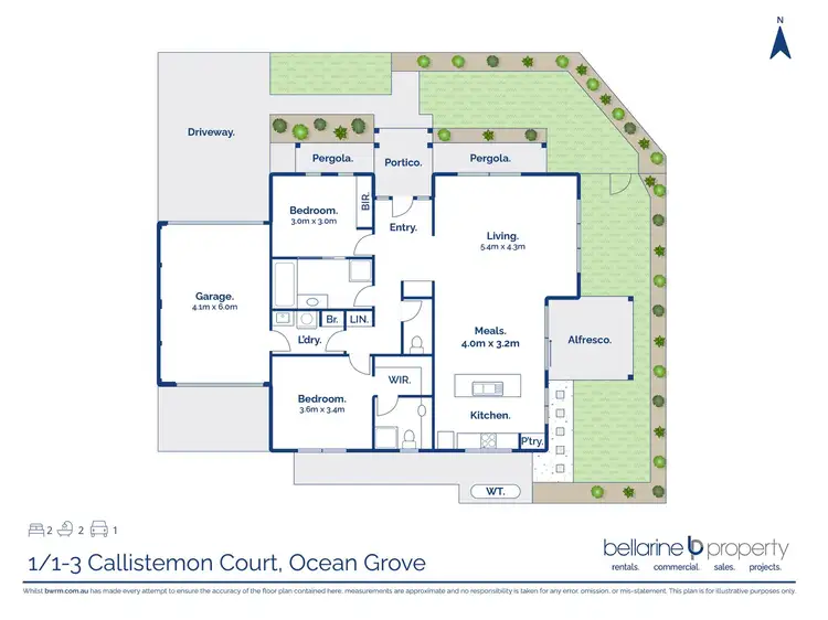 Floorplan of Homely unit listing, 1/1-3 Callistemon Court, Ocean Grove VIC 3226