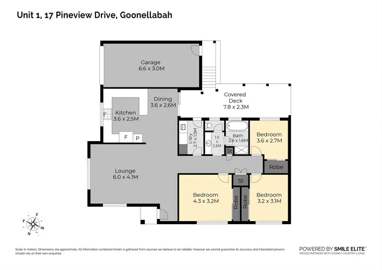 Floorplan of Homely semi-detached listing, 1/17 Pineview Drive, Goonellabah NSW 2480