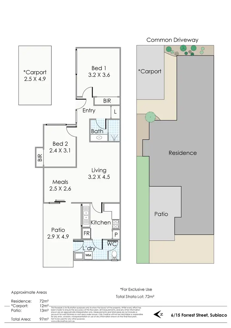 Floorplan of Homely villa listing, 6/15 Forrest Street, Subiaco WA 6008