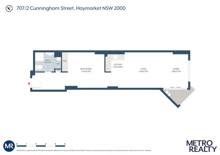 Floorplan of Homely apartment listing, 707/2 Cunningham St, Haymarket NSW 2000