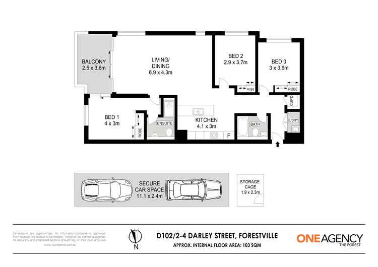 Floorplan of Homely apartment listing, D102/2-4 Darley Street, Forestville NSW 2087