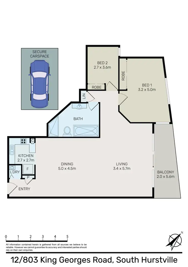Floorplan of Homely apartment listing, 12/803 King Georges Rd, South Hurstville NSW 2221