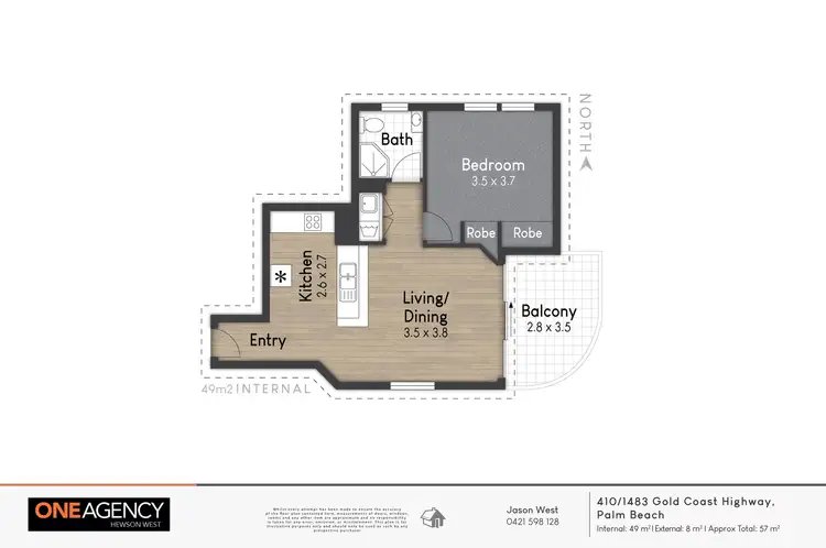 Floorplan of Homely apartment listing, 410/1483 - 1489 Gold Coast Highway, Palm Beach QLD 4221