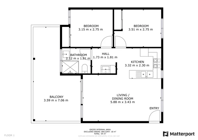 Floorplan of Homely unit listing, 10/29 Mathoura Street, Midland WA 6056