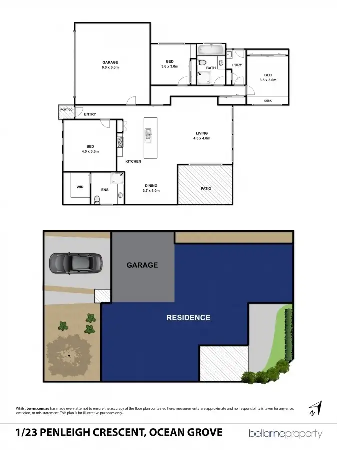 Floorplan of Homely townhouse listing, 1/23 Penleigh Crescent, Ocean Grove VIC 3226