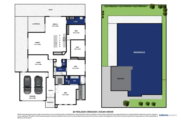 Floorplan of Homely house listing, 26 Penleigh Crescent, Ocean Grove VIC 3226