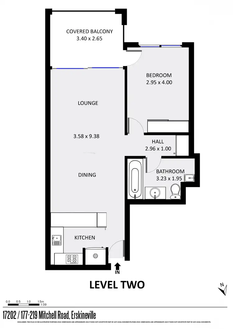 Floorplan of Homely apartment listing, 17202/177-219 Mitchell Road, Erskineville NSW 2043