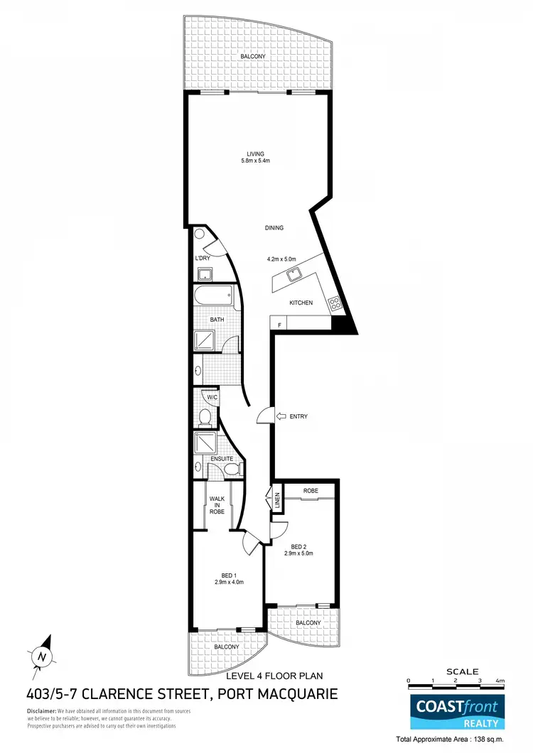 Floorplan of Homely apartment listing, 403/5-7 Clarence Street, Port Macquarie NSW 2444