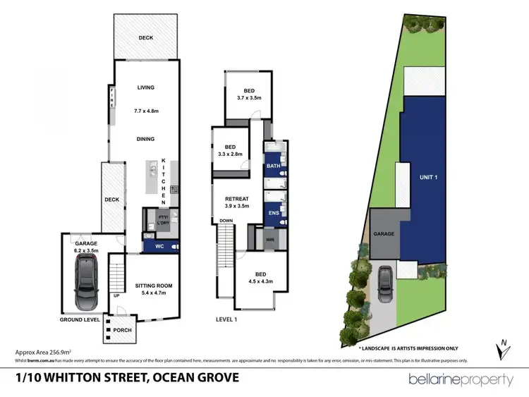 Floorplan of Homely townhouse listing, 10B Whitton Street, Ocean Grove VIC 3226