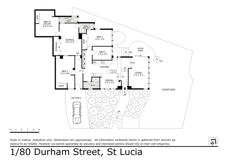 Floorplan of Homely townhouse listing, 1/80 Durham Street, St Lucia QLD 4067