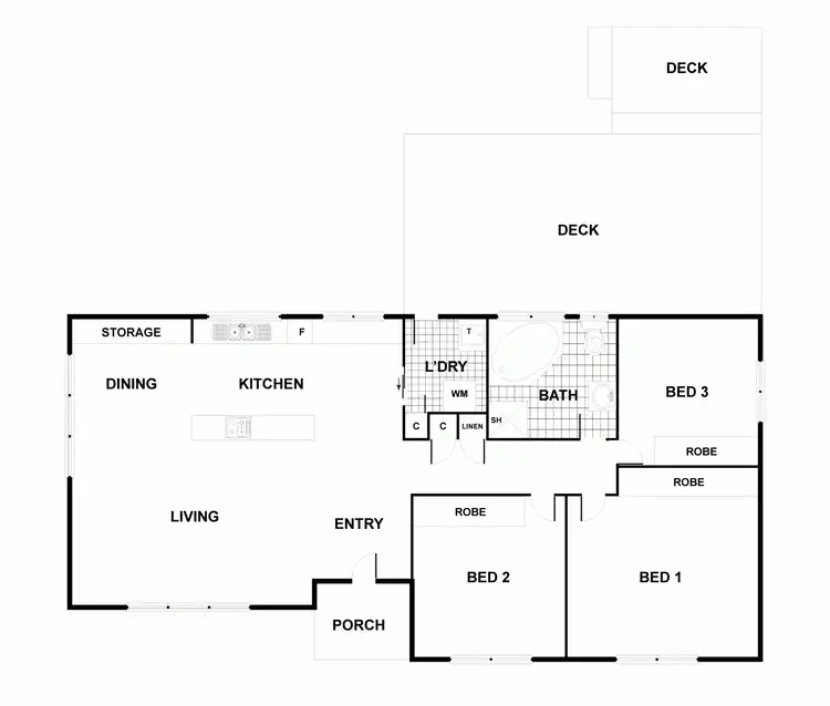 Floorplan of Homely house listing, 1 Snowden Place, Wanniassa ACT 2903