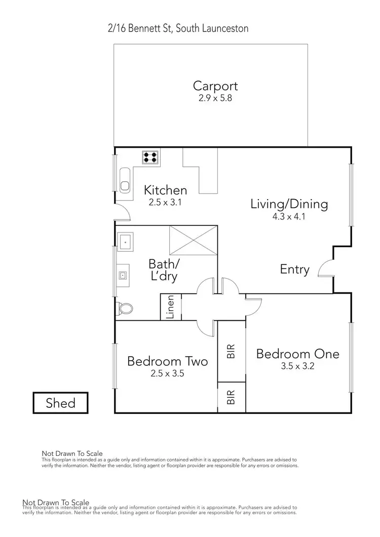 Floorplan of Homely unit listing, 2/16 Bennett Street, South Launceston TAS 7249
