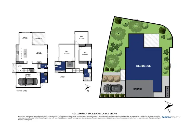 Floorplan of Homely townhouse listing, 1/23 Oakdean Boulevard, Ocean Grove VIC 3226