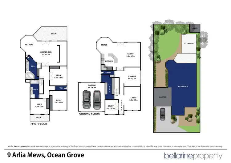 Floorplan of Homely house listing, 9 Arlia Mews, Ocean Grove VIC 3226
