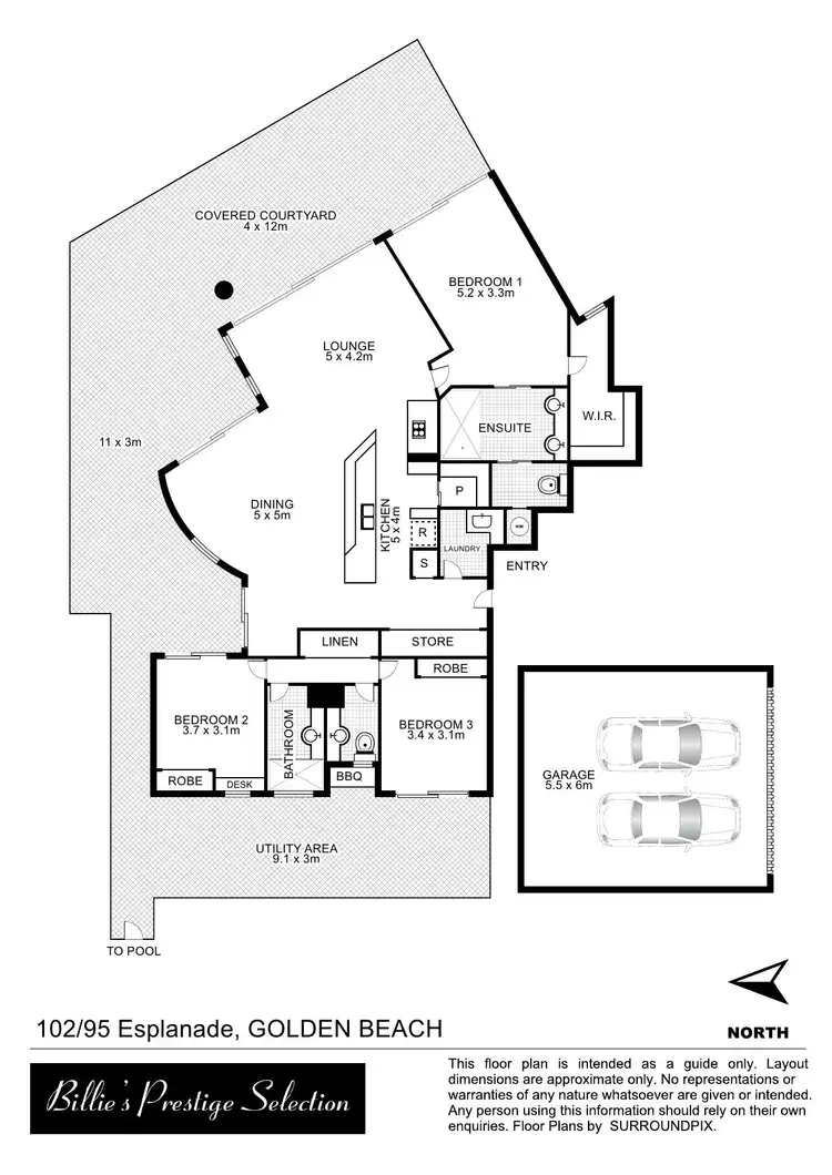 Floorplan of Homely unit listing, 102/95 Esplanade, Golden Beach QLD 4551