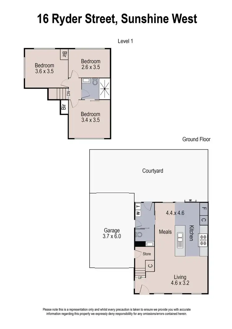 Floorplan of Homely townhouse listing, 16 Ryder Street, Sunshine West VIC 3020