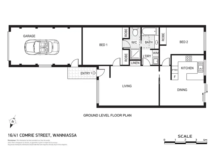 Floorplan of Homely townhouse listing, 16/41 Comrie Street, Wanniassa ACT 2903