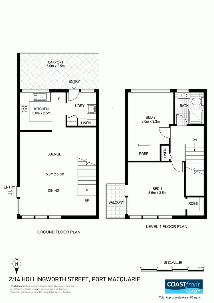 Floorplan of Homely apartment listing, 2/14 Hollingworth Street, Port Macquarie NSW 2444