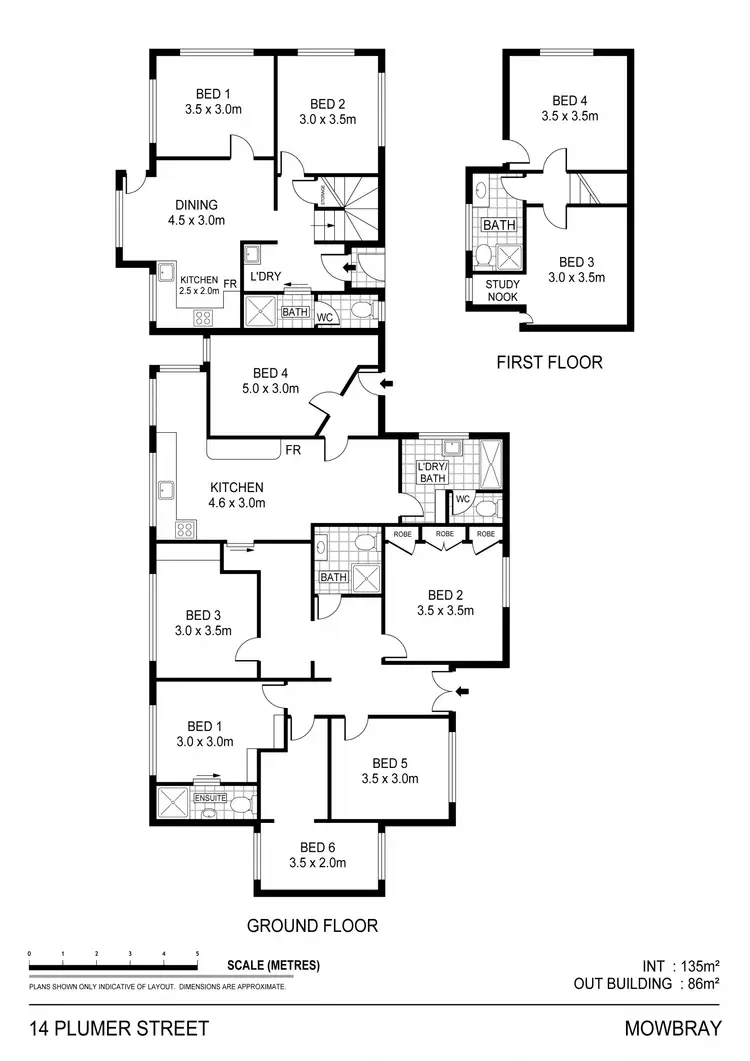Floorplan of Homely townhouse listing, 1/14 Plumer Street, Mowbray TAS 7248