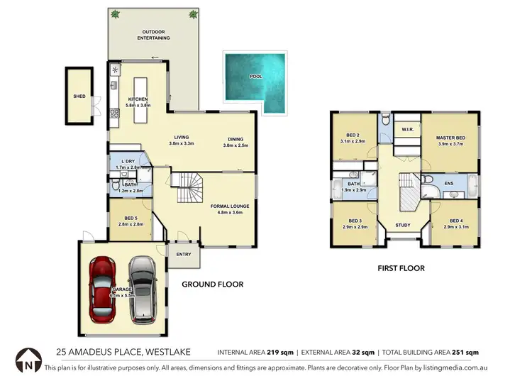 Floorplan of Homely house listing, 25 Amadeus Place, Westlake QLD 4074