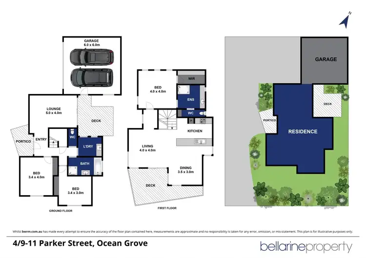 Floorplan of Homely townhouse listing, 4/9-11 Parker St, Ocean Grove VIC 3226