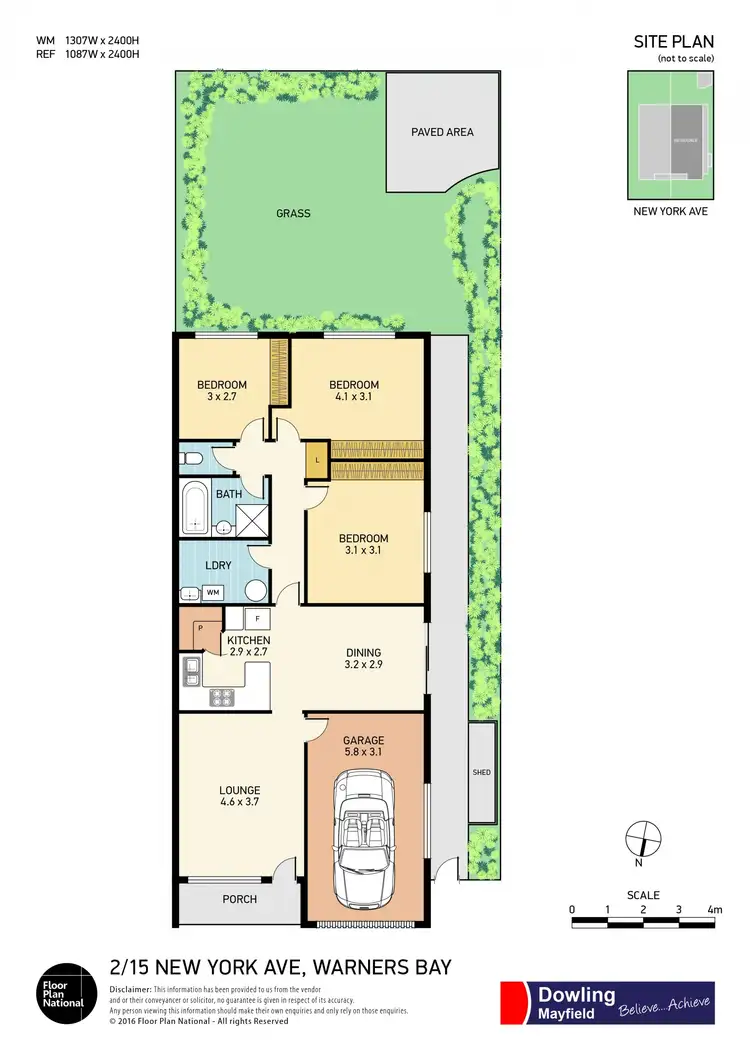 Floorplan of Homely semi-detached listing, 2/15 New York Avenue, Warners Bay NSW 2282