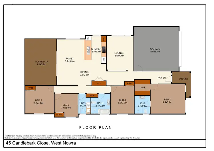 Floorplan of Homely house listing, 45 Candlebark Close, West Nowra NSW 2541