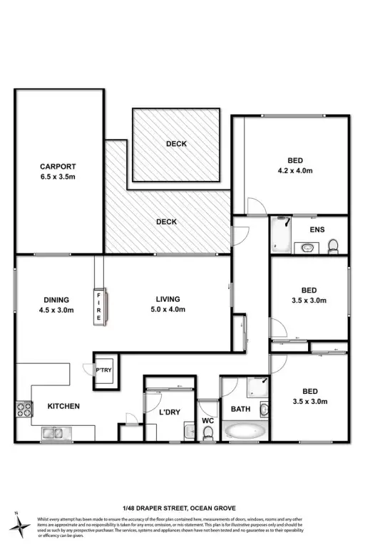Floorplan of Homely house listing, 1/48 Draper Street, Ocean Grove VIC 3226