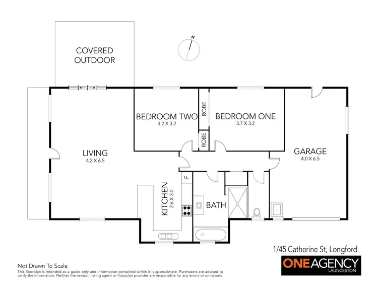 Floorplan of Homely unit listing, 1/45 Catherine Street, Longford TAS 7301
