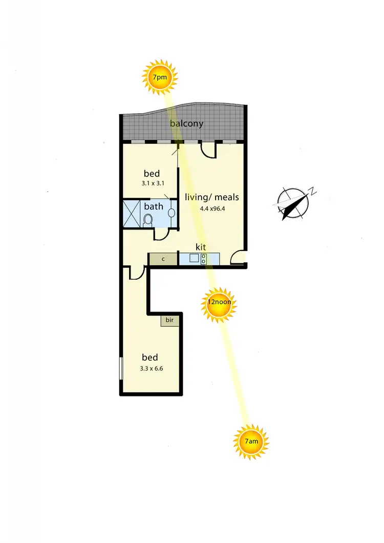 Floorplan of Homely apartment listing, 601/435 Nepean Highway, Frankston VIC 3199