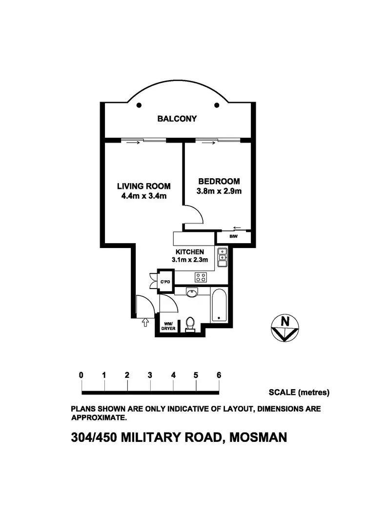 Floorplan of Homely apartment listing, 304/450 Military Road, Mosman NSW 2088