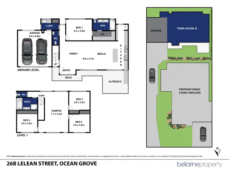 Floorplan of Homely townhouse listing, 26B Lelean St, Ocean Grove VIC 3226