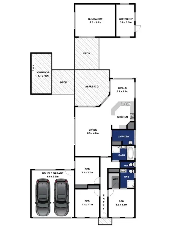 Floorplan of Homely house listing, 2 Cronulla Court, Barwon Heads VIC 3227